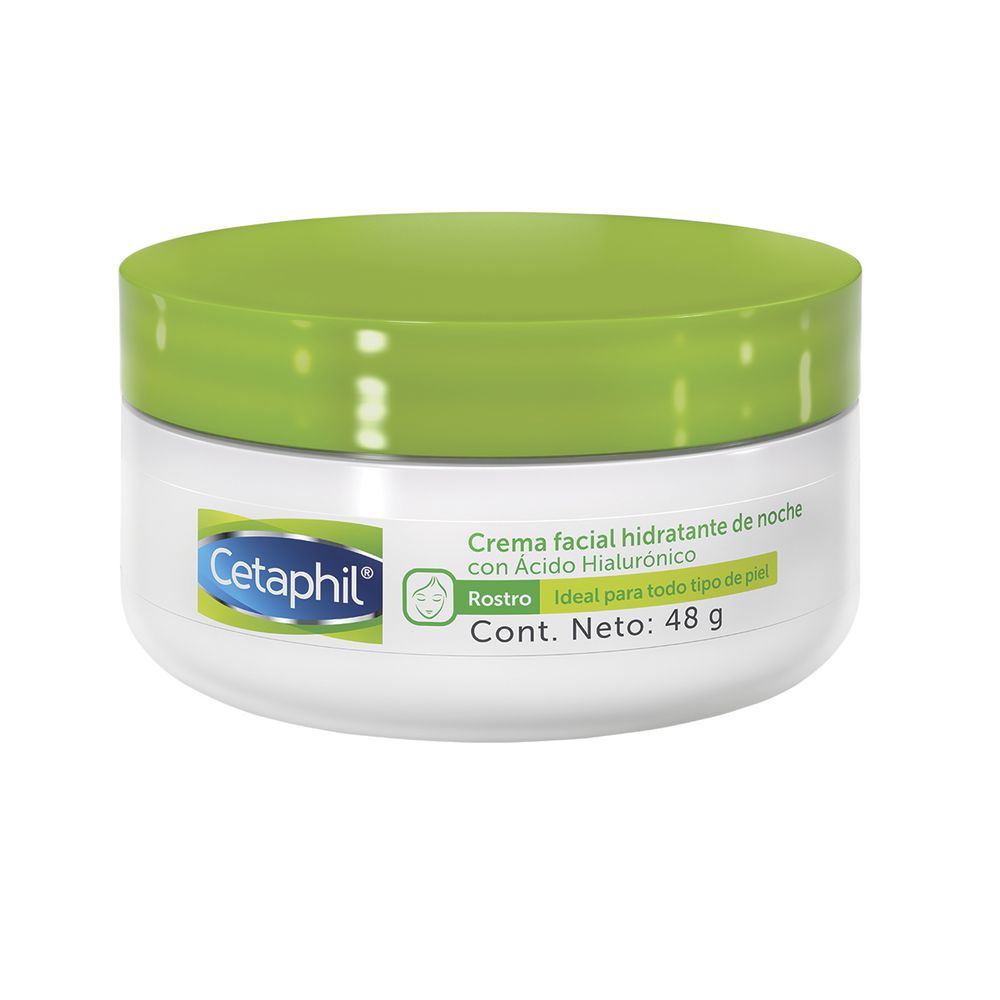 Crema Facial Hidratante Cetaphil de Noche con 脕cido Hialur贸nico x 48 g - getthelookar crema facial hidratante de noche