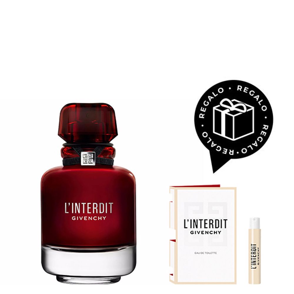 EDP Givenchy L'Interdit Rouge x 80 ml + Muestra EDT Givenchy L'interdit x 1  ml - getthelookar